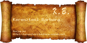 Keresztesi Barbara névjegykártya