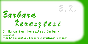 barbara keresztesi business card